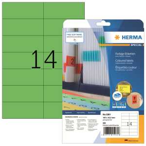 Herma Etiketten ablösbar 105 x 42,3 mm grün 20 Bl 280 Etik.