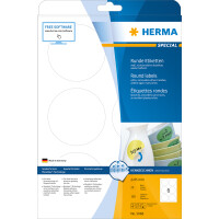 Herma Etiketten ablösbar Ø 85 mm weiss 25 Bl 150 Etik. LaserInkCopy