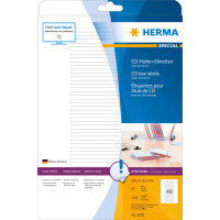 Herma Etiketten für CD-Hüllen permanent haftend 114,3 x 5,5 mm weiss 25 Bl 1200 Etik. LaserInkCopy