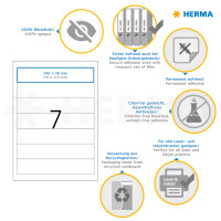 Herma Ordnerrückenschilder permanent haftend 192 x 38 mm weiss 25 Bl 175 Etik. LaserInkCopy