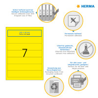 Herma Ordnerrückenschilder permanent haftend 192 x 38 mm gelb 20 Bl 140 Etik. LaserInkCopy