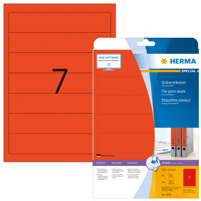 Herma ORDNERETIKETTEN A4 20 192x38 ROT