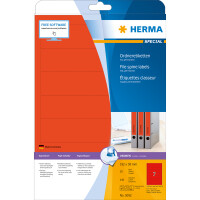 Herma Ordnerrückenschilder permanent haftend 192 x 38 mm rot 20 Bl 140 Etik. LaserInkCopy