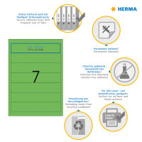 Herma Ordnerrückenschilder permanent haftend 192 x 38 mm grün 20 Bl 140 Etik. LaserInkCopy