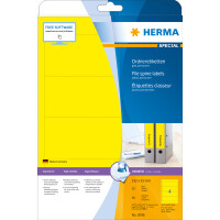 Herma Ordnerrückenschilder permanent haftend 192 x 61 mm gelb 20 Bl 80 Etik. LaserInkCopy