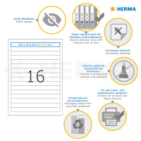 Herma Ordnerrückenschilder permanent haftend 192 x 16,9 mm weiss 25 Bl 400 Etik. LaserInkCopy