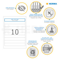 Herma Ordnerrückenschilder permanent haftend 192 x 25,4 mm weiss 25 Bl 250 Etik. LaserInkCopy