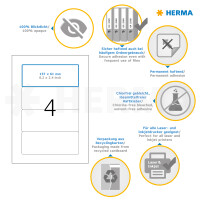 Herma Ordnerrückenschilder permanent haftend 157 x 61 mm weiss 25 Bl 100 Etik. LaserInkCopy