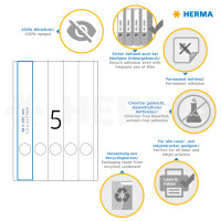 Herma Ordnerrückenschilder permanent haftend 297 x 38 mm weiss 25 Bl 125 Etik. LaserInkCopy