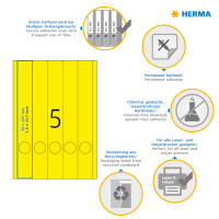 Herma Ordnerrückenschilder permanent haftend 297 x 38 mm gelb 20 Bl 140 Etik. LaserInkCopy