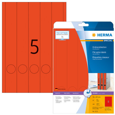 Herma ORDNERETIKETTEN A4 20 38x297 ROT