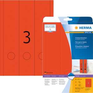 Herma Ordnerrückenschilder permanent 297 x 61 mm rot 20 Bl 60 Etik.