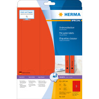 Herma Ordnerrückenschilder permanent haftend 297 x 61 mm rot 20 Bl 60 Etik. LaserInkCopy