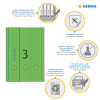 Herma Ordnerrückenschilder permanent haftend 297 x 61 mm grün 20 Bl 60 Etik. LaserInkCopy