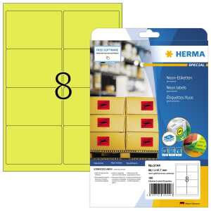Herma Etiketten permanent haftend 99,1 x 67,7 mm neongelb 20 Bl 160 Et