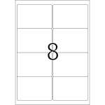 Neonetiketten A4, 99,1 x 67,7 mm, leuchtgrün, permanent haftend