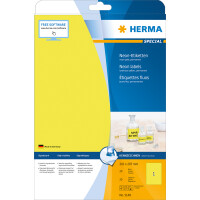 Herma Etiketten permanent haftend 210 x 297 mm neongelb 20 Bl 20 Etik. LaserCopy