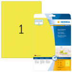 Neonetiketten A4, 210 x 297 mm, leuchtgelb, permanent...
