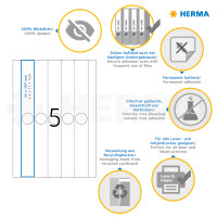 Herma Ordnerrückenschilder permanent haftend 297 x 34 mm weiss für Hängeordner 25 Bl 125 Etik. LaserInkCopy