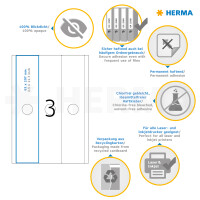 Herma Ordnerrückenschilder permanent haftend 297 x 63 mm weiss für Hängeordner 25 Bl 75 Etik. LaserInkCopy