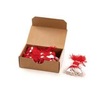 Hängeetiketten 10 x 22 mm, mit Faden rot, 1000 St.