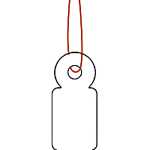 Hängeetiketten 10 x 22 mm, mit Faden rot, 1000 St.