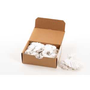 Hängeetiketten 25 x 38 mm, mit Faden weiß, 1000 St.