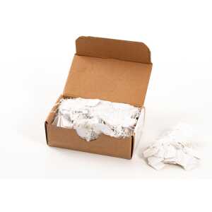 Hängeetiketten 18 x 28 mm, mit Faden weiß, 1000 St.