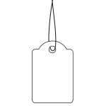 Hängeetiketten 32 x 50 mm weiss mit weißem Faden 1000 Stück