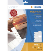 Herma FOTOPHAN Fotosichthüllen PP für Fotos 9 x 13 cm hoch weiss 10 Stück