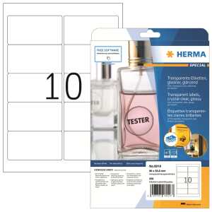 Herma Etiketten permanent 96 x 50,8 mm Folie transp 25 Bl 250 Etik.