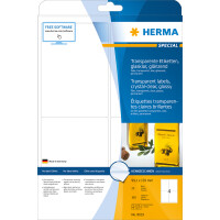 Herma Etiketten permanent haftend 99,1 x 139 mm Folie transparent klar wetterfest 25 Bl 100 Etik. LaserCopy