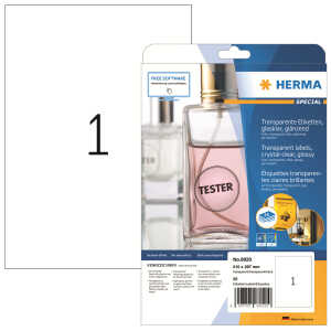 Herma Etiketten permanent 210 x 297 mm Folie transparent 25 Bl 25 Etik