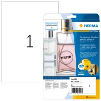 Herma GLASKLARE ETIKETTEN A4 25 210x297