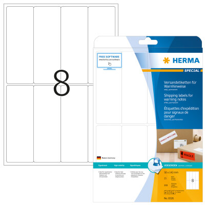 Herma Etiketten für Versandhinweis permanent haftend 50 x 142 mm weiss 25 Bl 200 Etik. LaserInkCopy