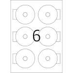 CD-Etiketten Mini, A4, Ø 78 mm, weiß, blickdicht, permanent haftend