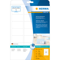 Herma Etiketten für Adressen permanent haftend 63,5 x 38,1 mm weiss 25 Bl 525 Etik. Inkjet