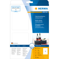 Herma Etiketten für Flaschen permanent haftend 90 x 120 mm weiss 10 Bl 40 Etik. Inkjet