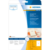 Herma Etiketten permanent haftend 210 x 297 mm Folie transparent 10 Bl 10 Etik. Inkjet