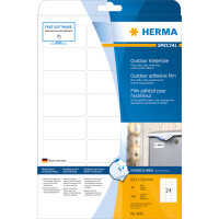 Herma Etiketten für Outdoor stark haftend 63,5 x 33,9 mm weiss Folie wetterfest 10 Bl 240 Etik. LaserCopy