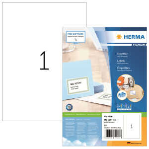 Herma Etiketten permanent 210 x 297 mm weiss PREMIUM 100 Bl 100 Etik.