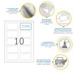 Namensetiketten 80 x 50 mm Acetatseide weiss 25 Bl 250 Etik.