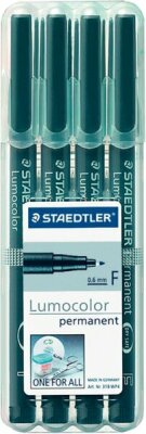 Staedtler Folienstift Lumocolor F perm sw 4ST