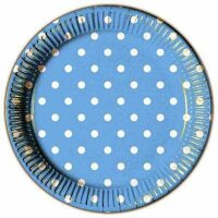 Partyteller Ø 23cm Dots blau, 10 Stück