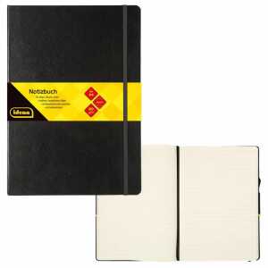 Idena 209292 - Notizbuch DIN A4, 192 Seiten, 80 g/m², liniert, schwarz