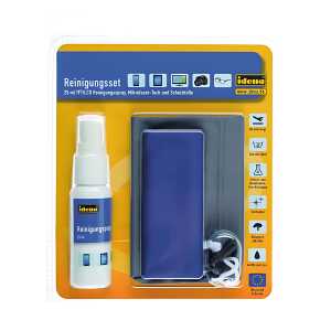 Idena 190084 Reinigungsset mit TFT/LCD Reinigungsspray, Mikrofasertuch