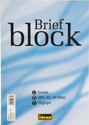 Idena Briefblock A5 50Bl. 70G/Qm,Liniert