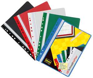 Schnellhefter A4 gelocht, aus Kunststoff, 10 Stück, 5 Farben,