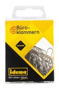Idena 334030 - Büroklammern, 120 Stück, verzinkt