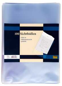 IDENA Idena Sichthülle A4 100 Stück genarbt, 90µ